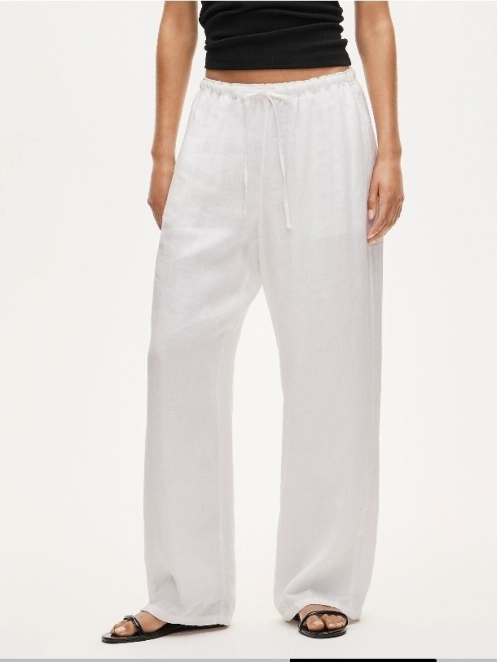 Nwt J. Crew Soleil Linen Pants In White Size Medium Travel Beach - Picture 2 of 9